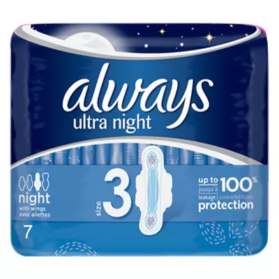 نوار بهداشتی Ultra Night الویز سایز بزرگ بسته هفت عددی